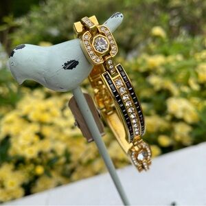 Jackie Kennedy Camrose & Kross 24kt gold plated rhinestone baguette bracelet